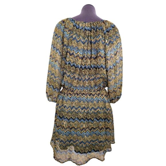 EC MIMI CHICA SHEER CHEVRON DRESS SZ.L - Picture 2 of 5